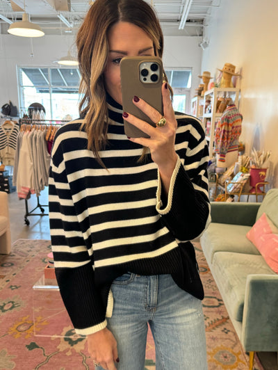 Marlie stripe sweater black