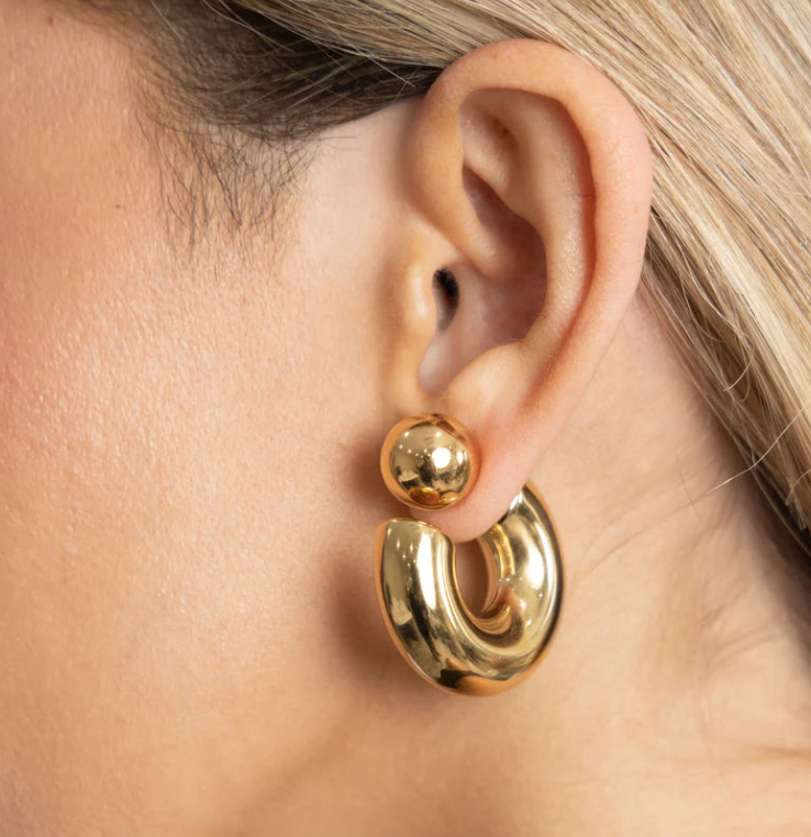 Puffy Thea O Hoop Earring