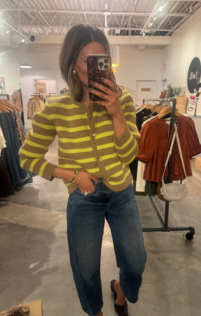 Citron stripe cardigan