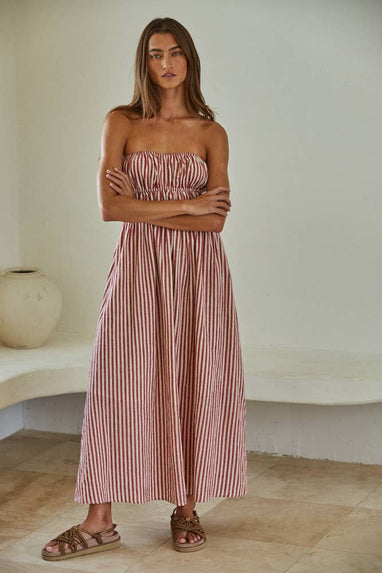 Bettie stripe strapless dress