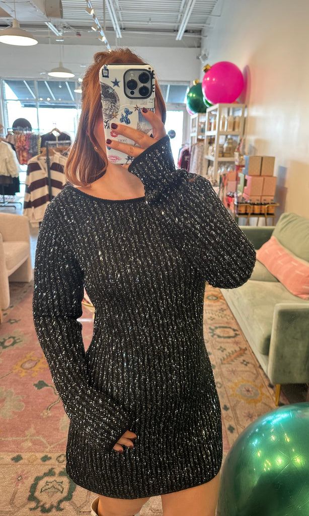 La Marca sequin dress