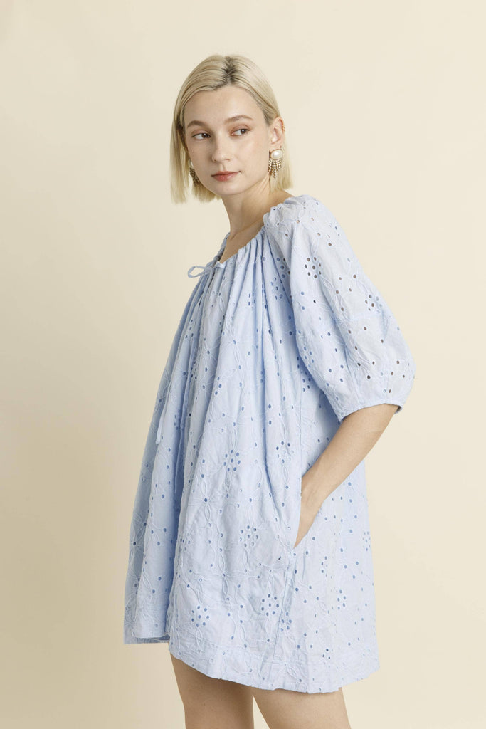 COTTON EYELET ROMPER