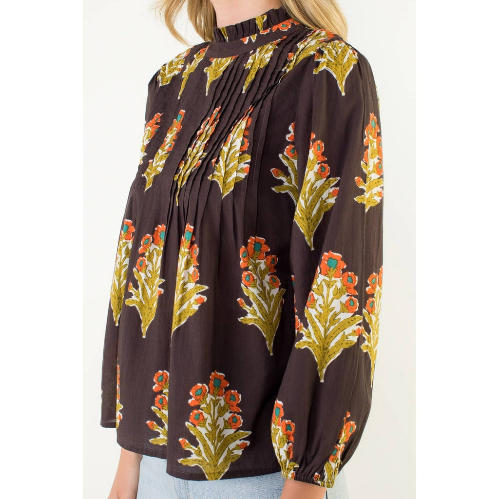 Long Sleeve Floral Detail Top
