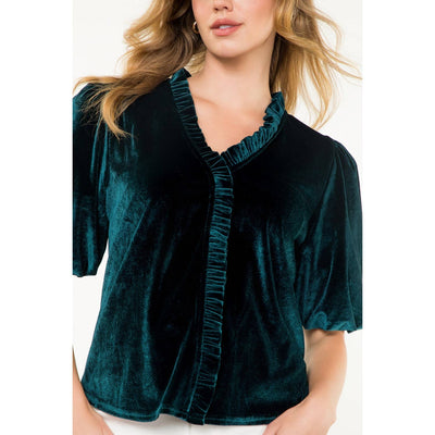 SALE- Teal Velvet Top
