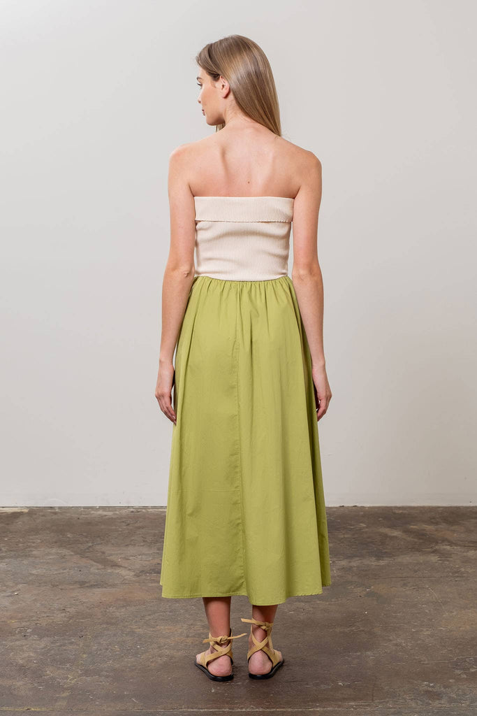 Strapless two tone maxi