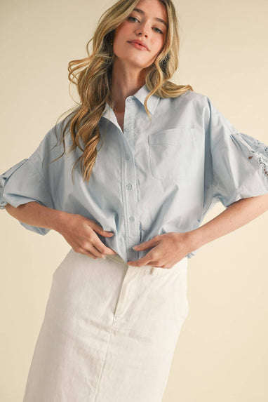 Tyra cutout sleeve detail top