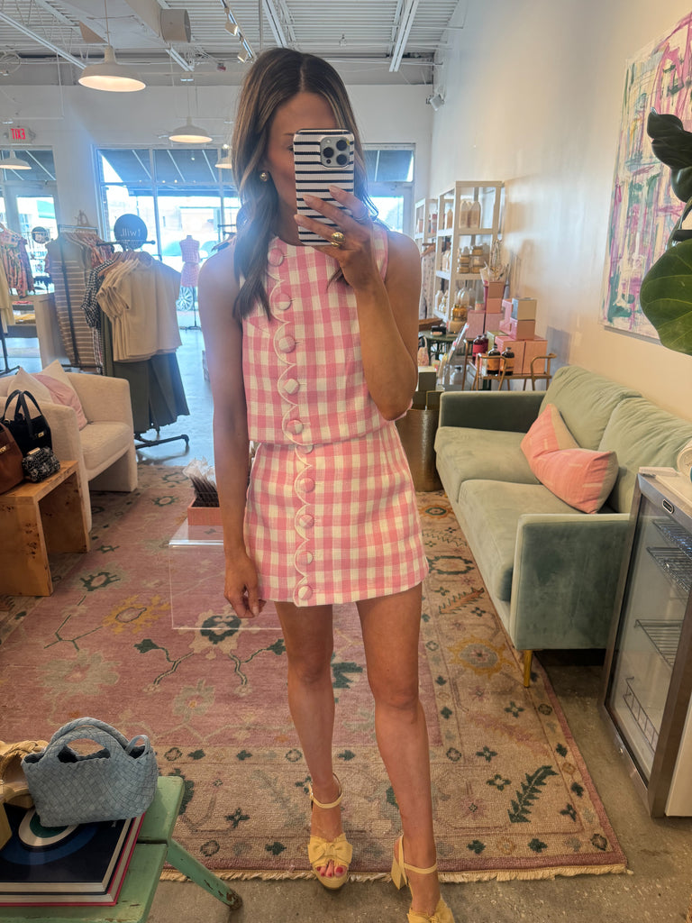 Pink gingham set