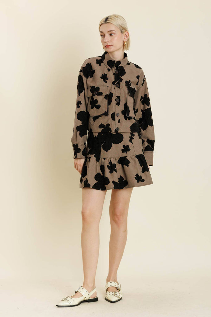 JACQUARD FLORAL JACKET