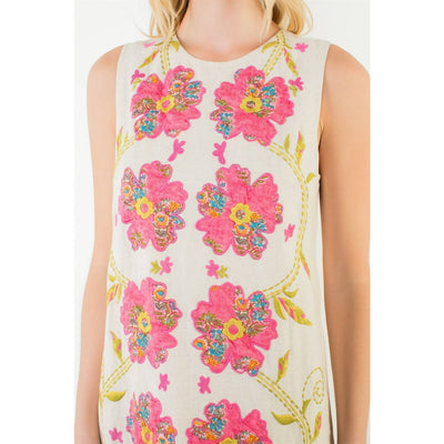 Sleeveless Floral Pattern Dress