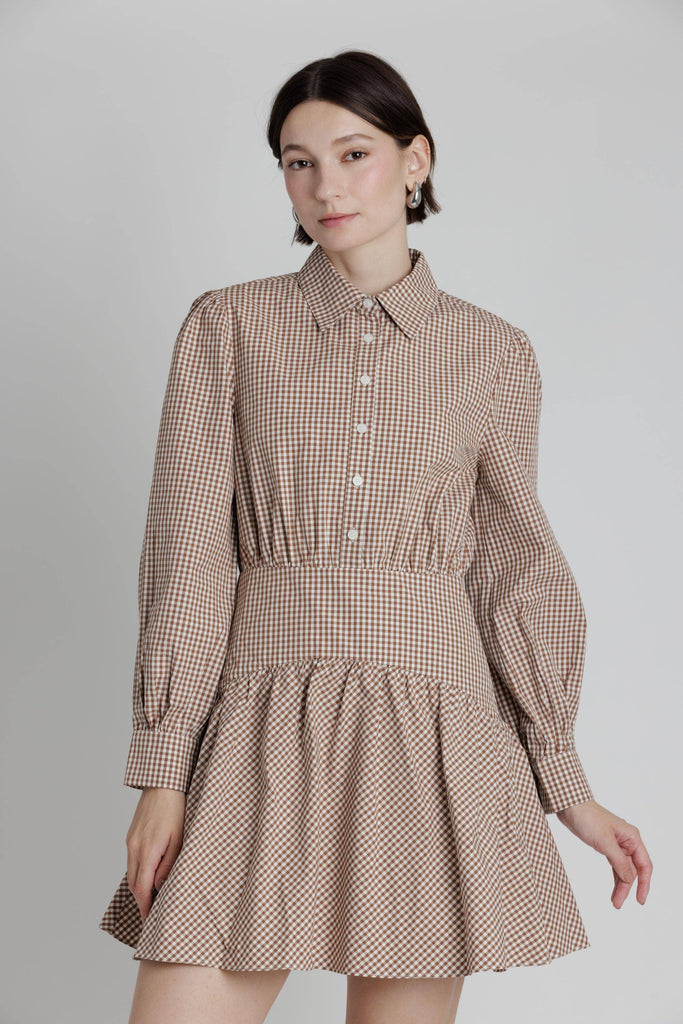 PAXTON GINGHAM SHIRT DRESS
