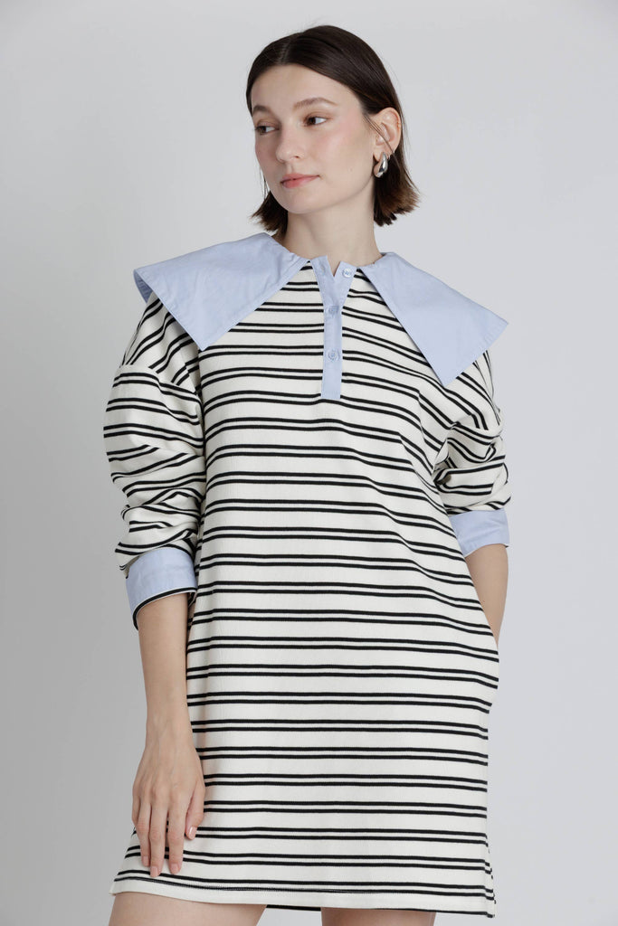 OVERSIZED COLLAR POLO DRESS
