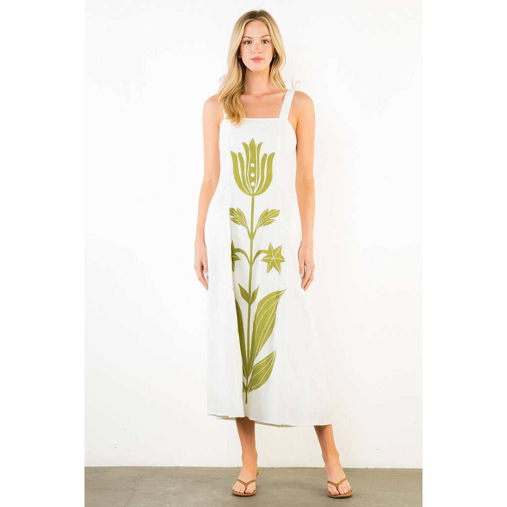 Tie Strap block print dress