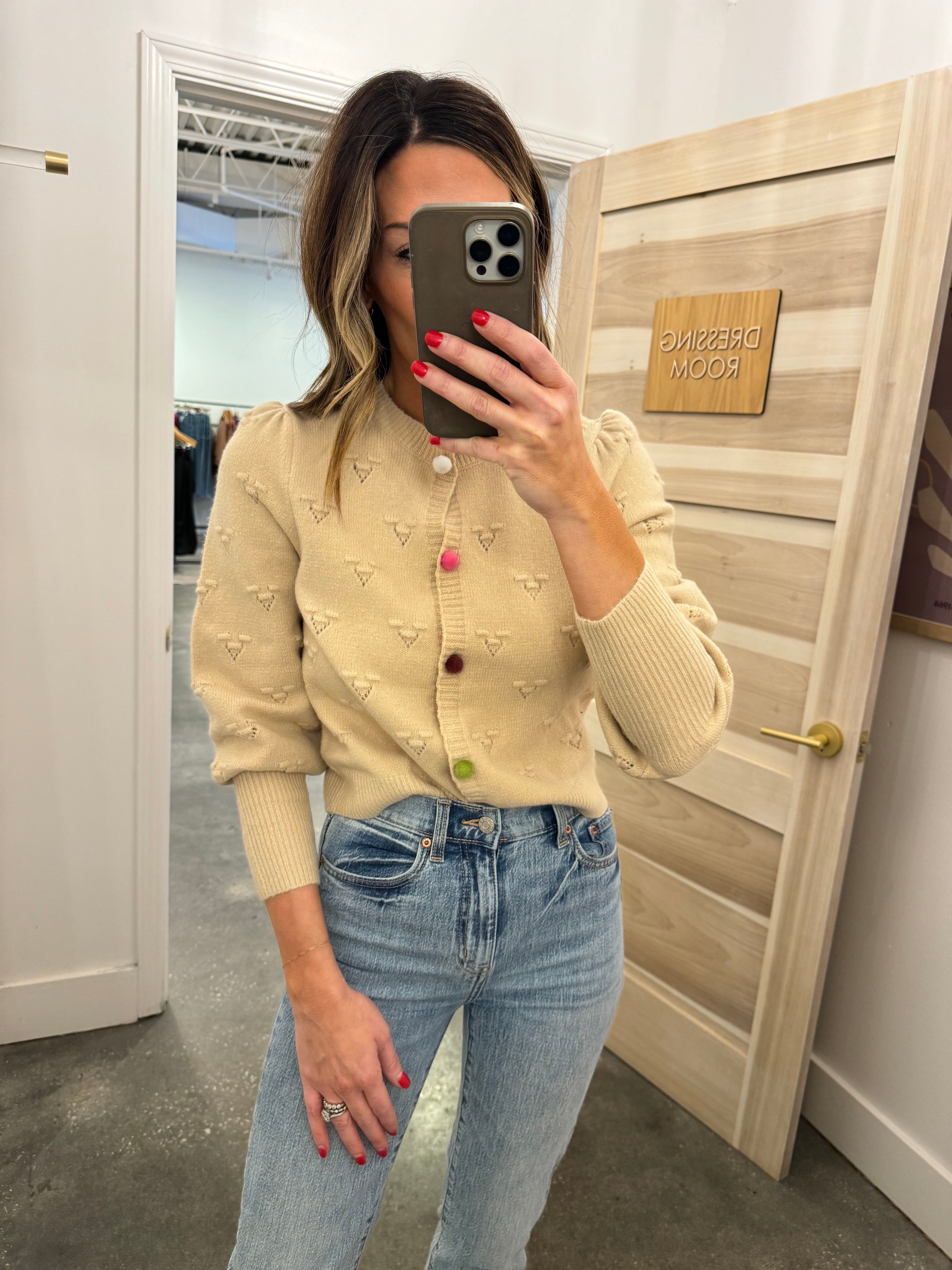 Lola color button sweater