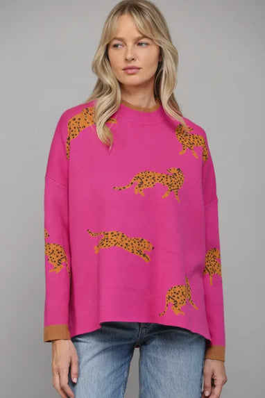 Vera animal print sweater tunic
