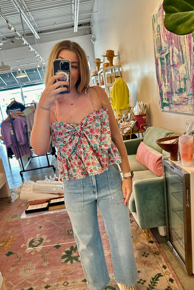 Marissa floral bow top