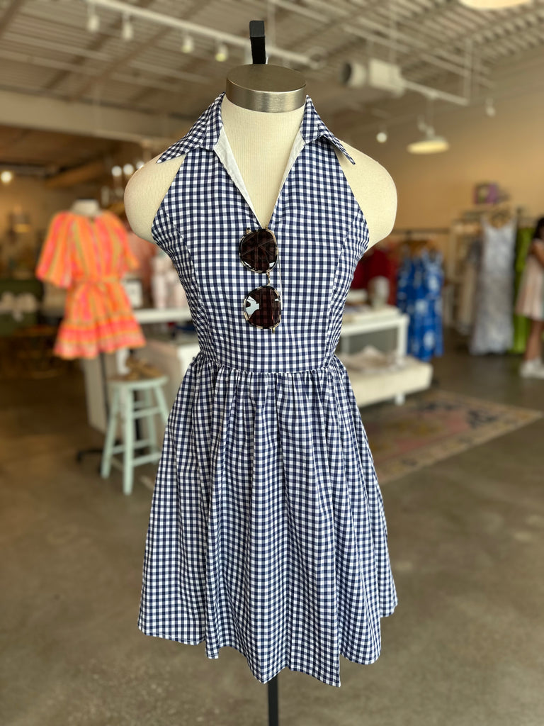 Gingham Halter Dress
