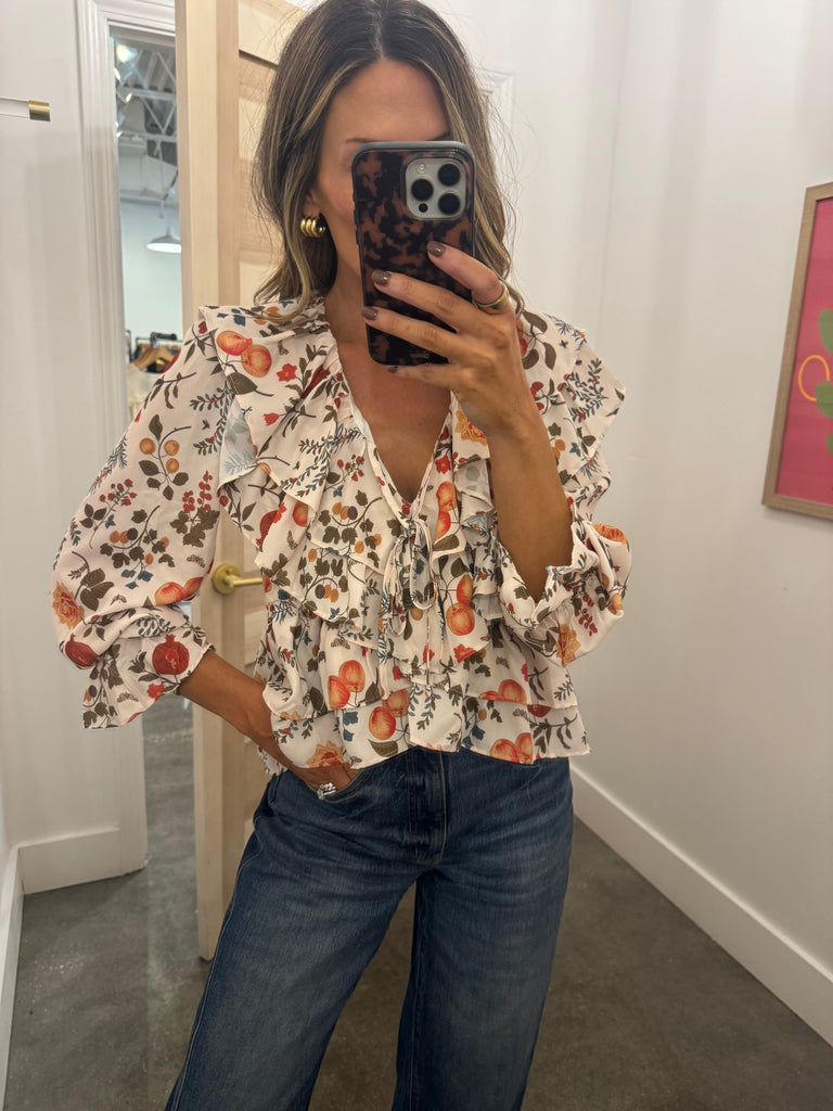 Floral Print ruffle top