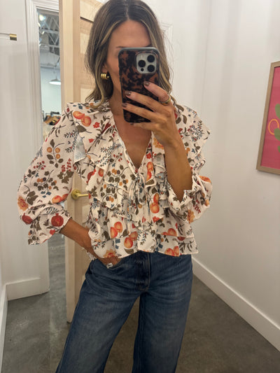 Floral Print ruffle top