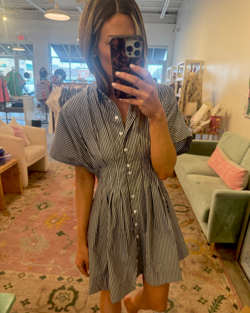 Vivi pleated shirt dress