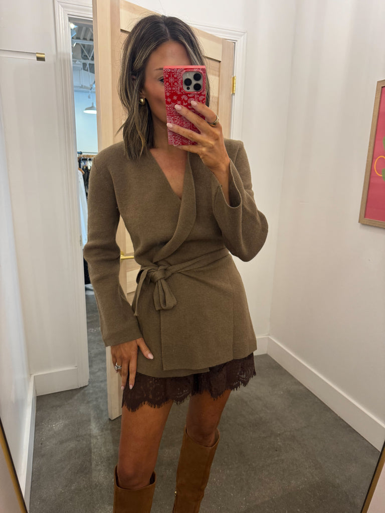 Lola tie belt cardi