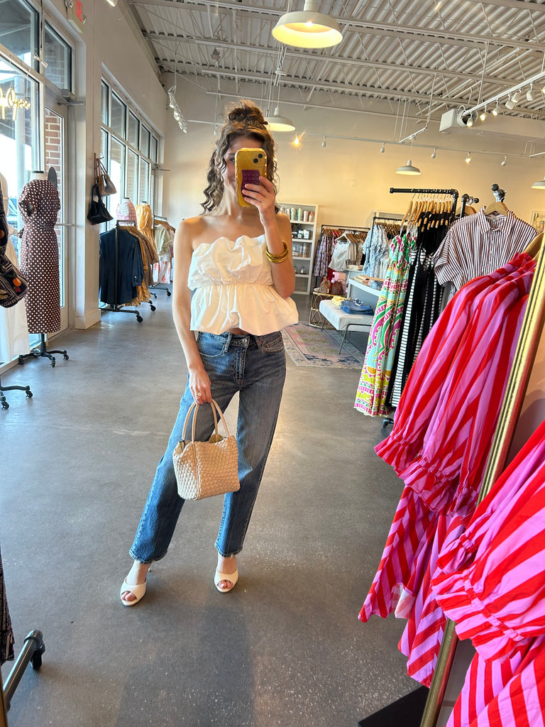 Strapless bubble top