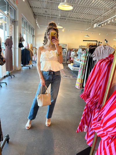 Strapless bubble top