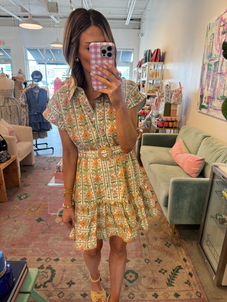 Flora belted dress