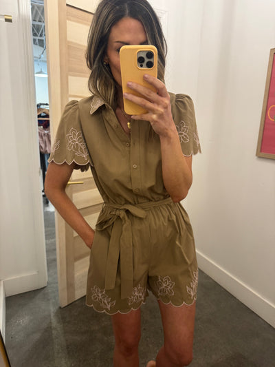 Jossie floral scallop detail romper