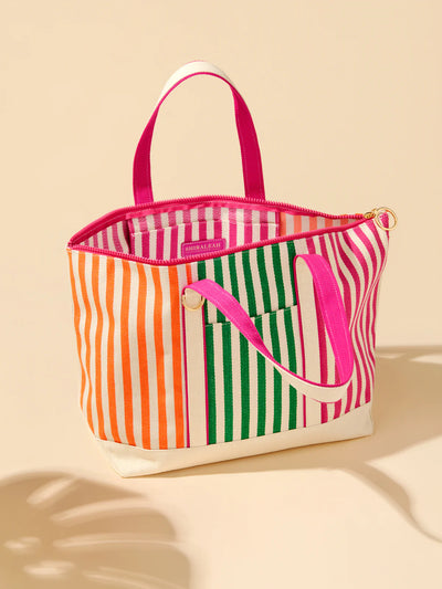 port stripe tote