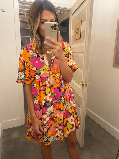 Evelyn floral shirt dress