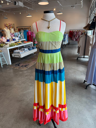 Multi stripe maxi dress