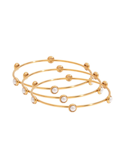 pearl bangle trio