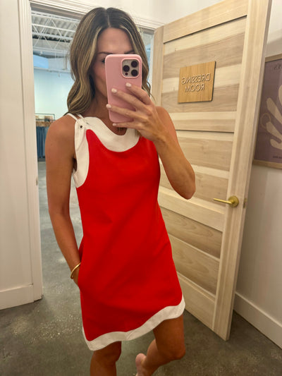 Poppy wave hem dress
