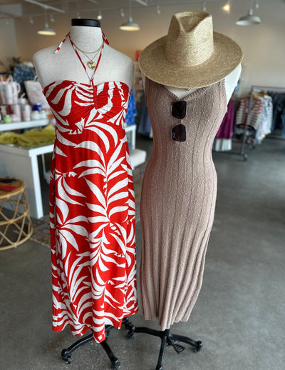 Corsica midi dress iced coffee