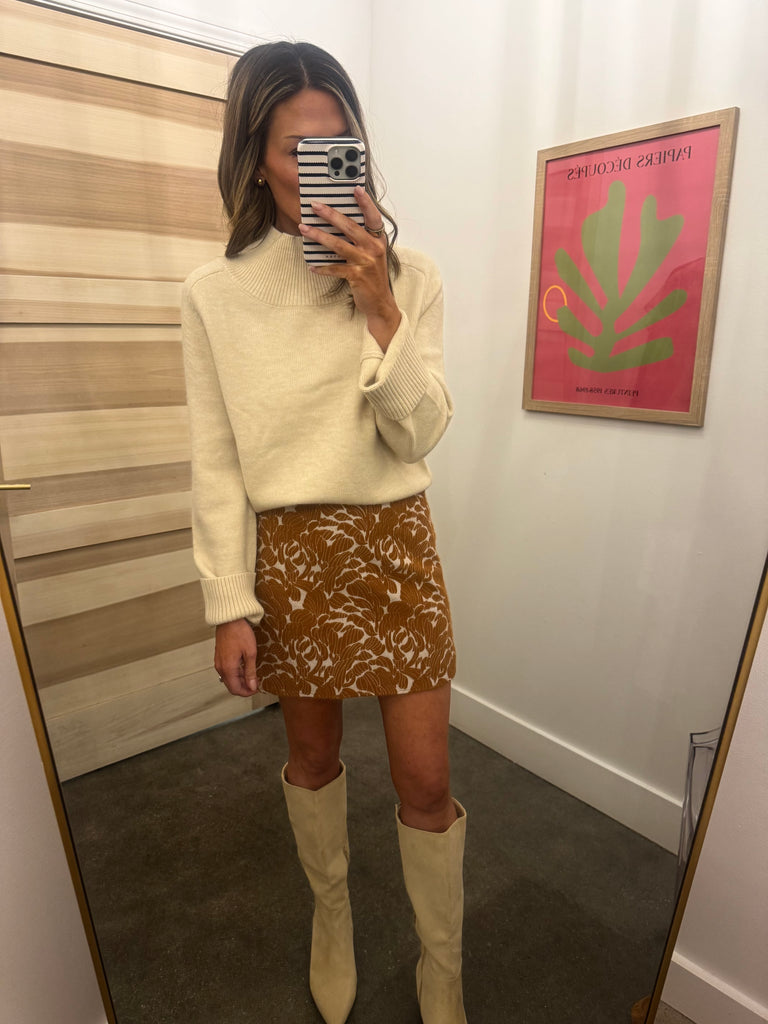 Leaf Suede Skort