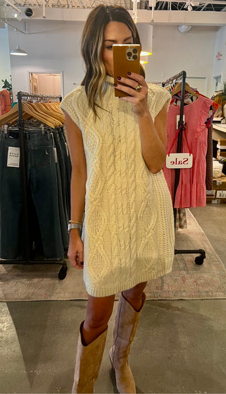 Addie cable knit sweater dress