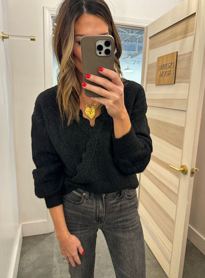 Chelsey wrap sweater black