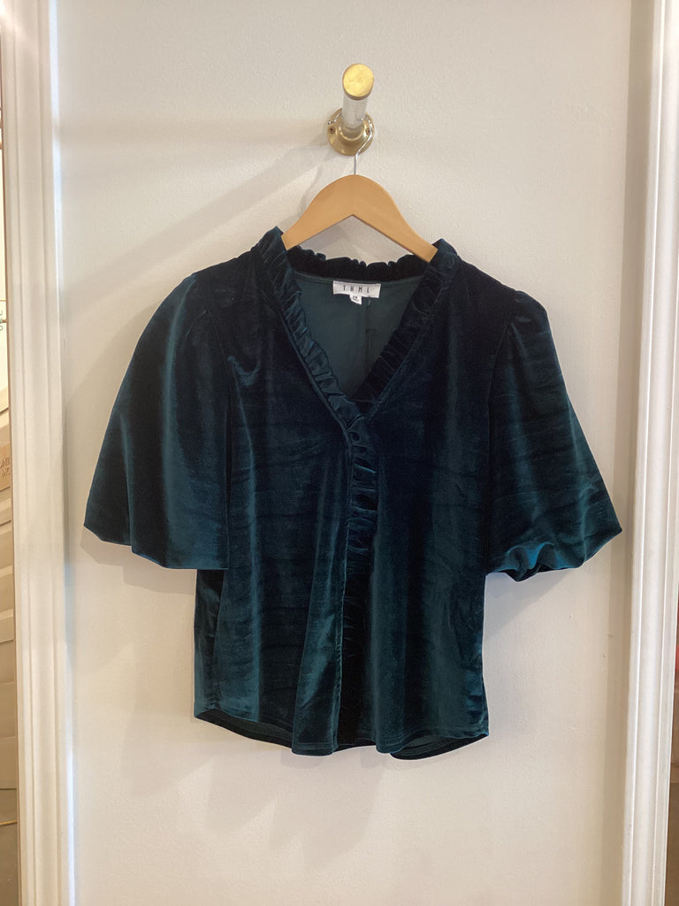 SALE- Teal Velvet Top