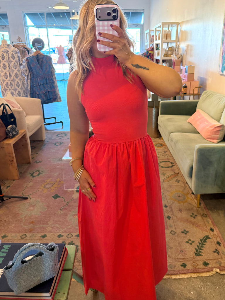 Oakley coral mock neck maxi