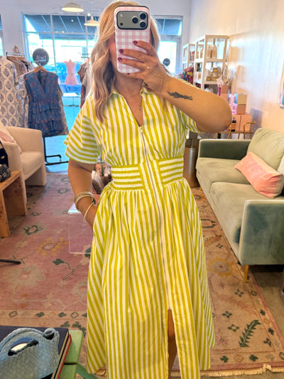 Spencer stripe zip up dress