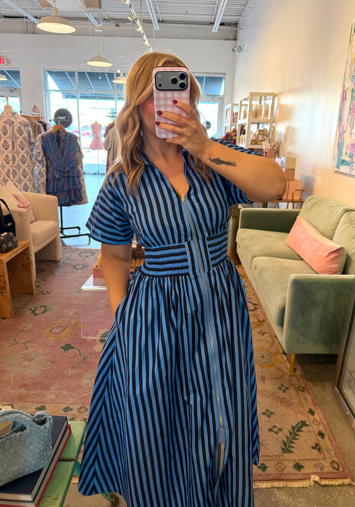 Spencer stripe zip up dress