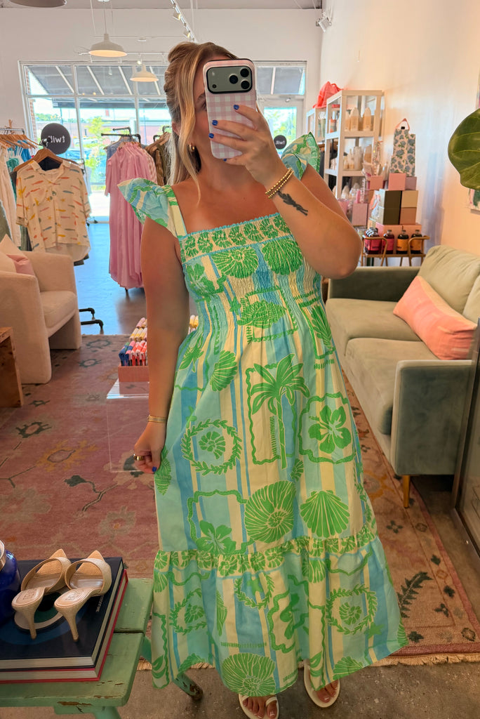 Shell smock top maxi
