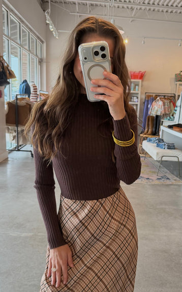 Rib knit sweater