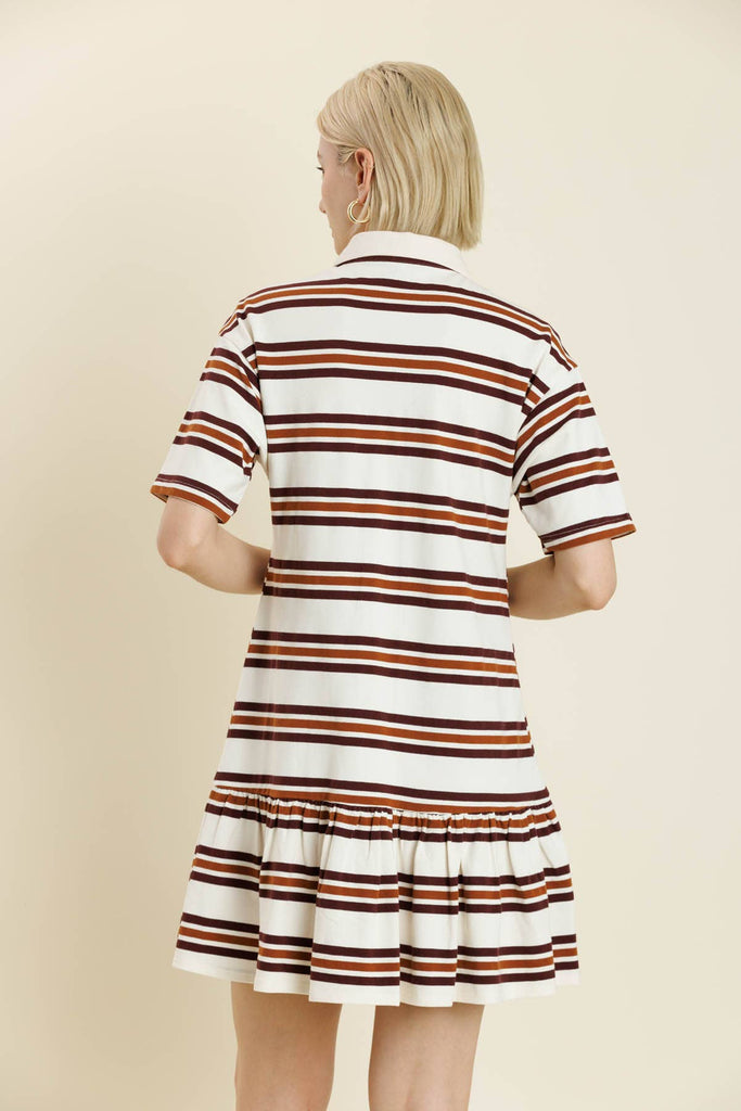 STRIPED RUGBY MINI DRESS