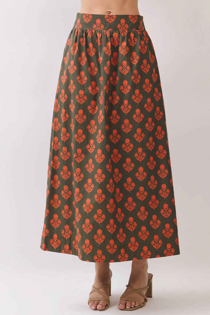 Floral Print Maxi Skirt