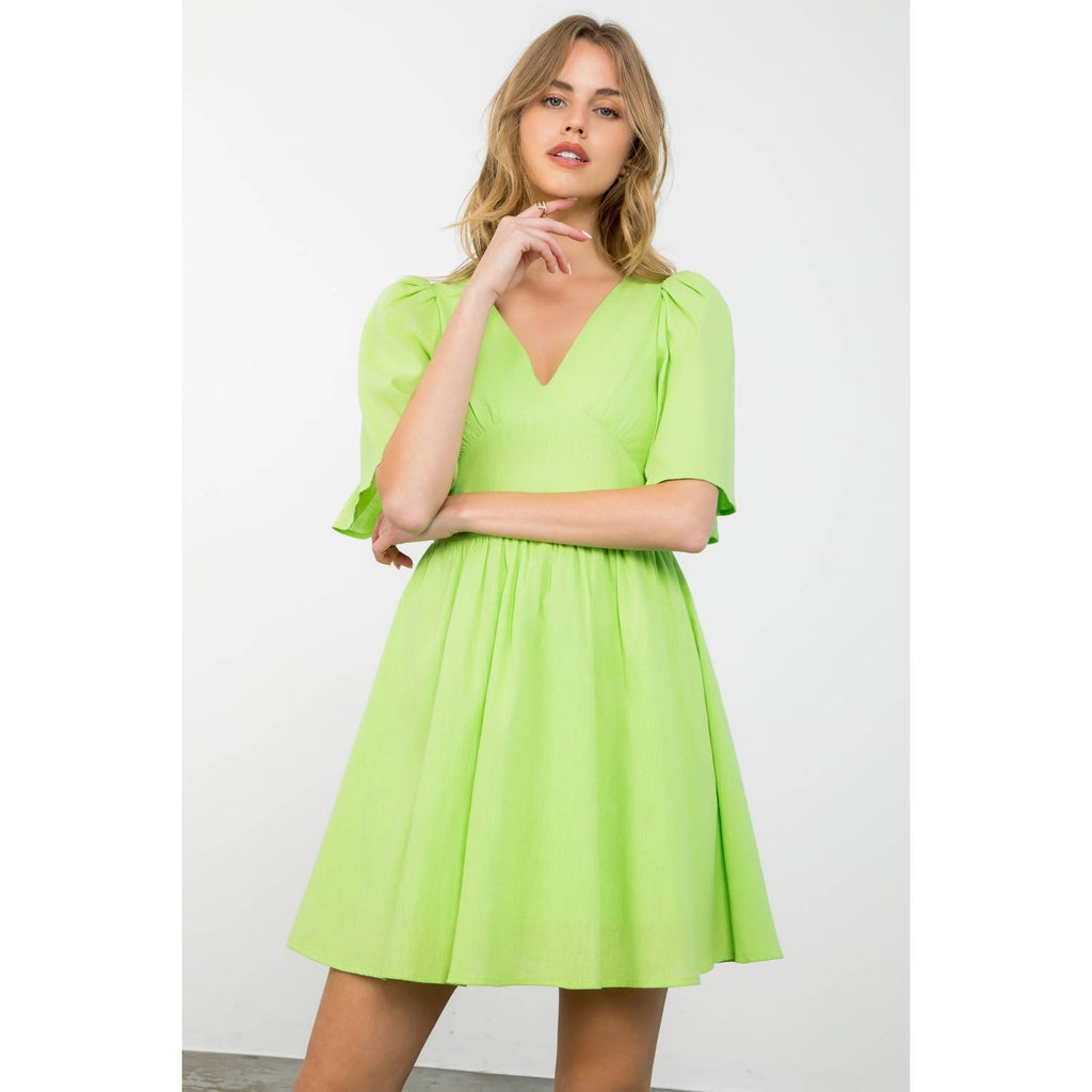 Alba puff sleeve dress