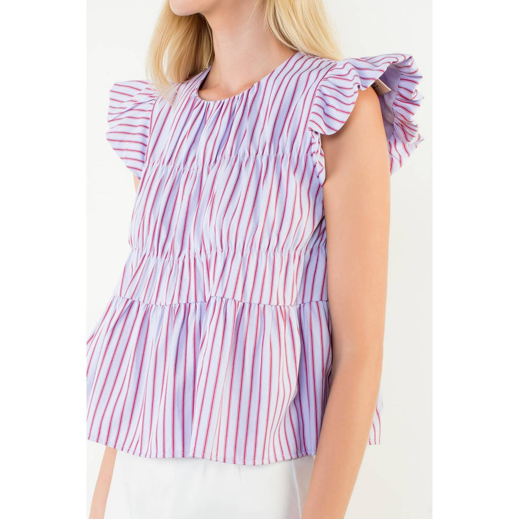 Alix purple stripe top