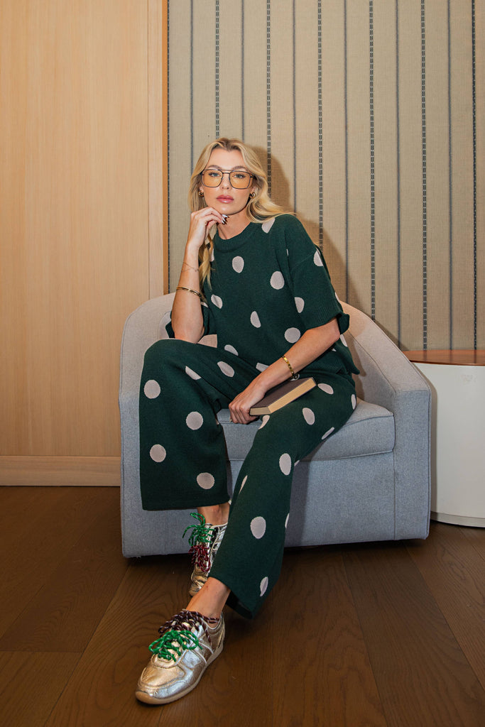 Polka Dot Knit Pants