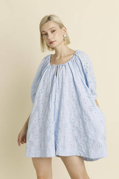 COTTON EYELET ROMPER