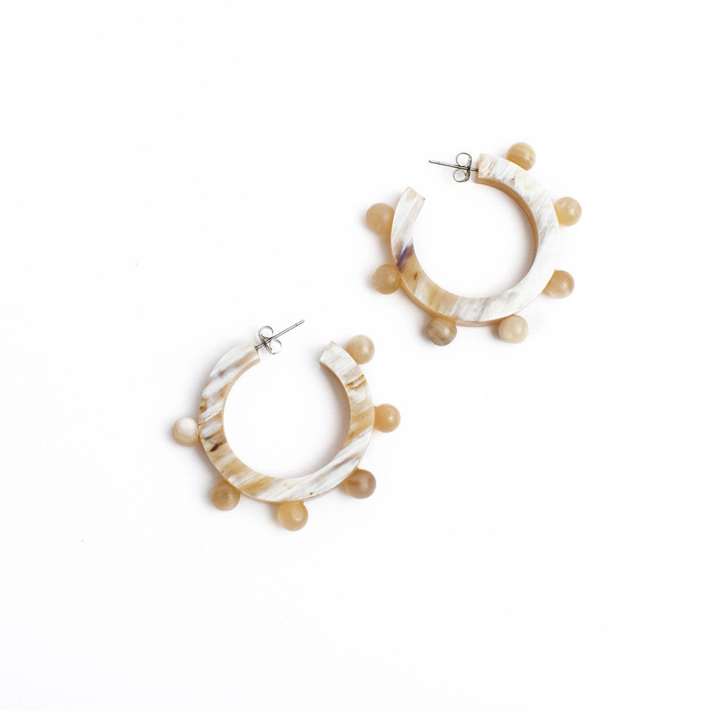 Natural Bead Hoops